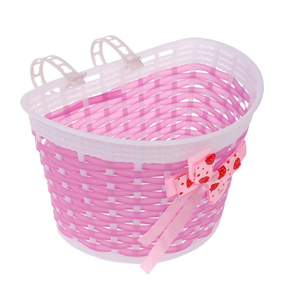 2x Childs Kids Girls Bowknot Basket Decoration With Flowers Inch)