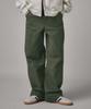 Beodeonteu Curved Cut Multi-Dart Wide Twill Pants [Khaki]