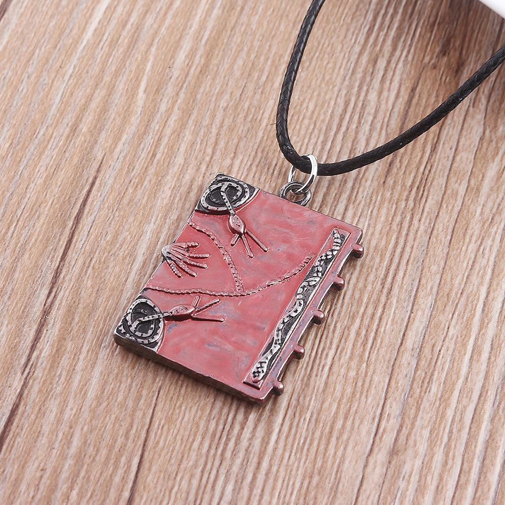 Movie Hocus Pocus 3D Spell Book Necklace Witches Sanderson Sisters Magic Book Double Sided Pendant Choker for Women Kid Gifts