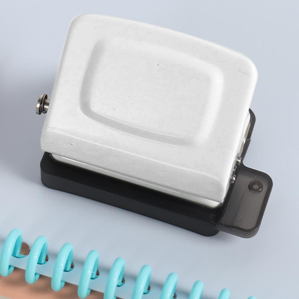 6 Hole Puncher Portable Paper Punch Tool for 20 26 30 Holes Loose Leaf Notebook Planner Craft Projects White