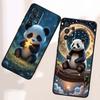 Cartoon Anime Panda Cute For Samsung A41 A35 A34 A33 A32 A25 A24 A23 A21s A06 A05 A04 A03 Note 10 20 Ultra 5G Black Phone Case