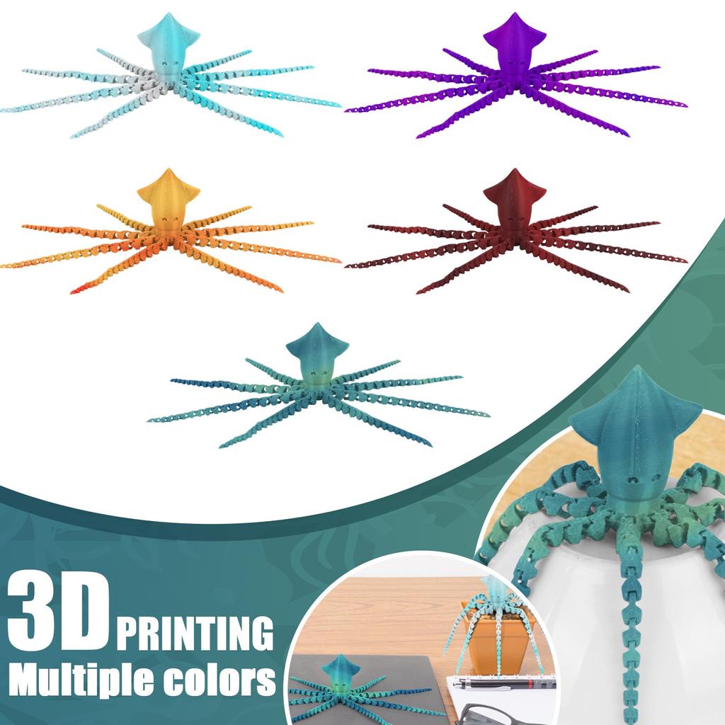 3D Printing Cuttlefish 3D Printing Articulated Cuttlefish Toy Adult Children's Toy Mysterious Cuttlefish Toy