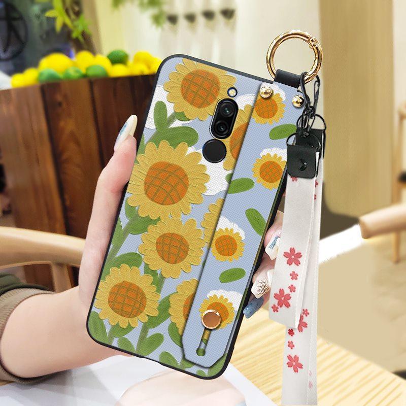 Soft case Lanyard Phone Case For Xiaomi Redmi 8 Ring Anti-dust Wristband Fashion Design Phone Holder Protective Silicone