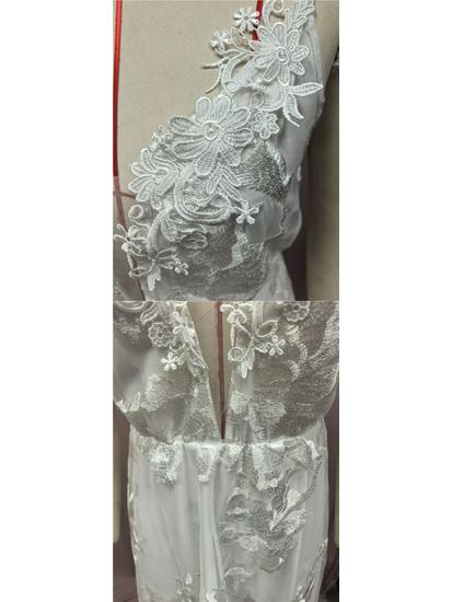 European and American Women's Puffy Lace Wedding Gown - Sexy White Strappy Bridesmaid Dress