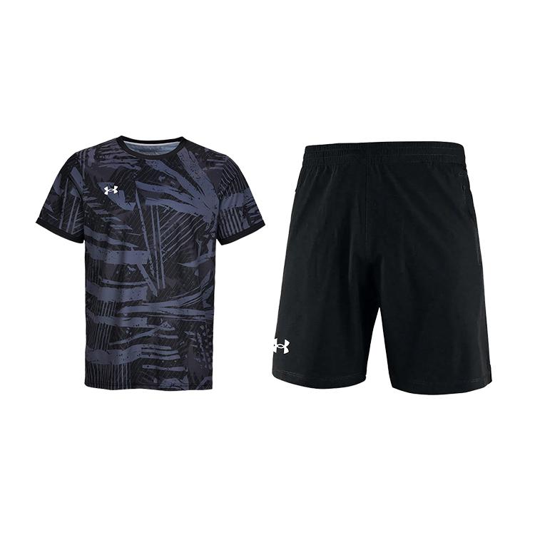 

Under Armour Running Solid Color Loose Fit Short Sleeve Top And Shorts Casual Sports Set Unisex sets 25500516-001+22500214-001 XL