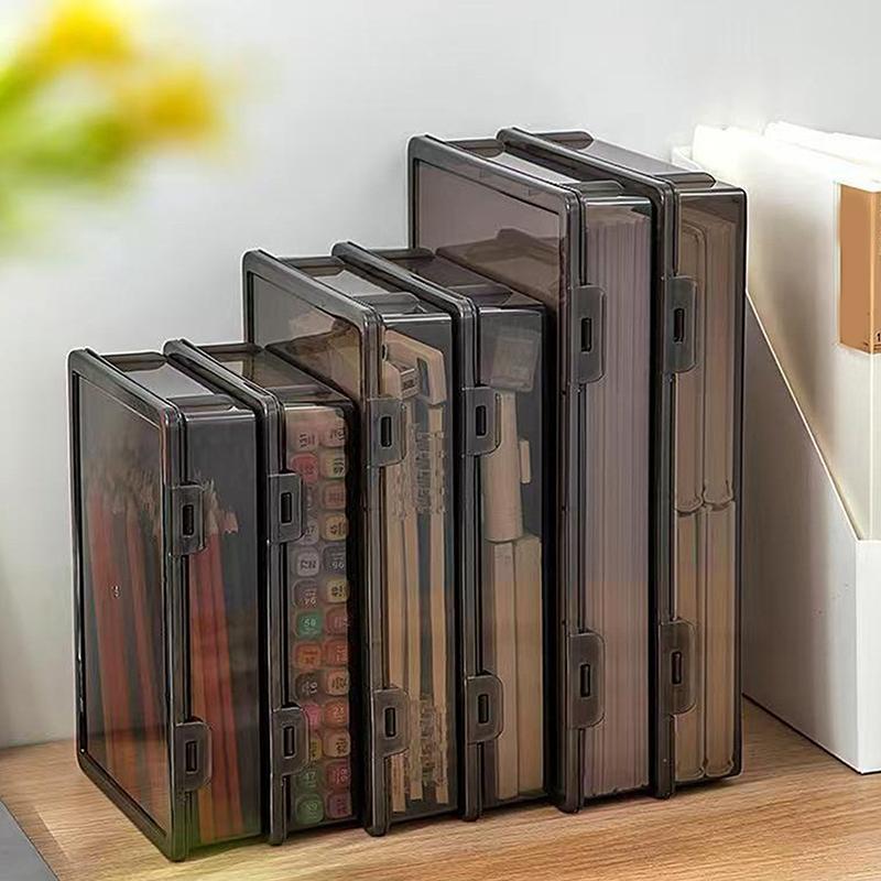 1Pc Document Organizer Box Household Certificate File A4 Box Important Information Registration Book Dust Proof Storage Case