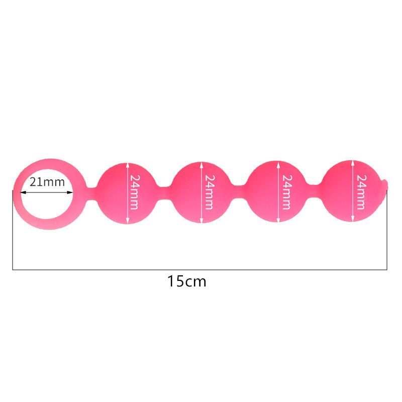 Silicone Big Anal Plug with 4 Beads for Men And Women Anus Masturbation Butt Plug Prostate Massage Adult Sex Toy for Flirt 18+