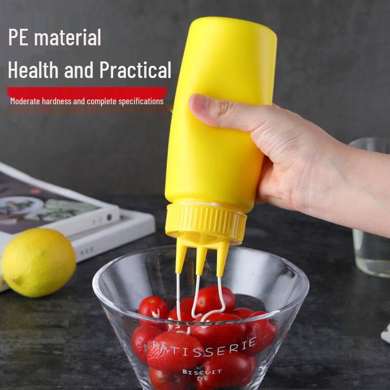 ZISIZ Triple Spout Squeeze Condiment Bottle