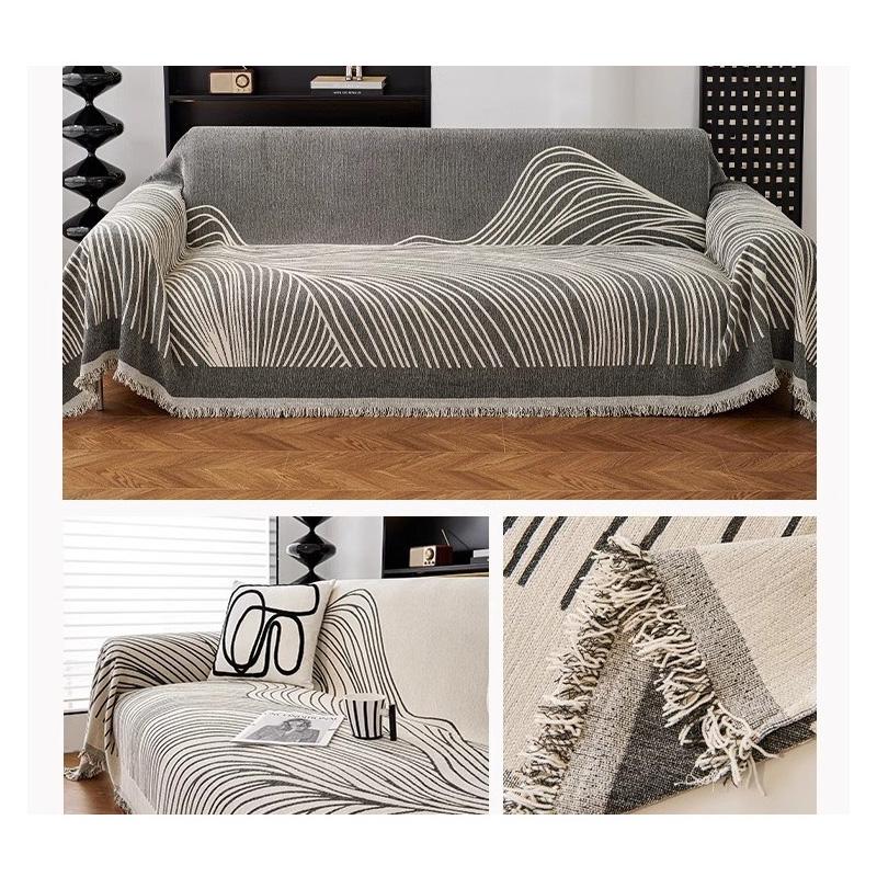 Leichter Luxusstil Einfach Modern Sofaüberwurf Wohnzimmer 3-Sitzer Sofaschutz Staubdicht Vier Jahreszeiten Universal Maschinenwaschbar