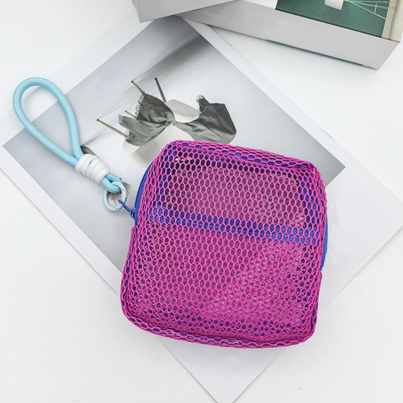 1PC Multicolored Durable Mesh Carried or Hung Grid Storage Bag Convenient Travel Saving Space Orderly Manner