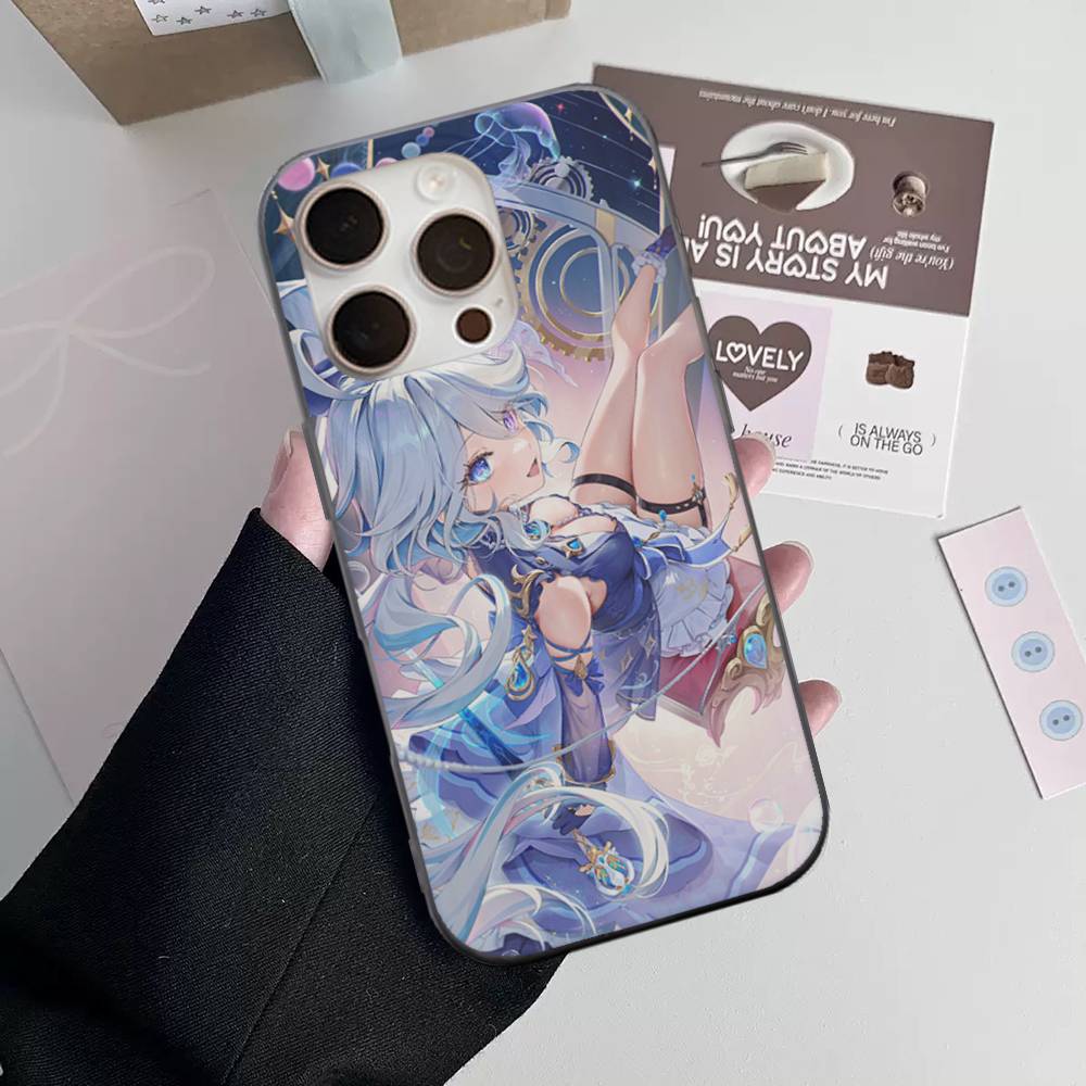 Genshin Impact Furina Phone Case For iPhone 17 16 15 14 Plus 11 12 13 Pro Max Shockproof Protection Soft Back Cover