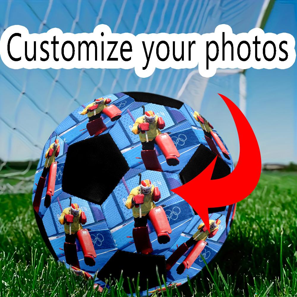 Hockey Goalie Action Personalized photo Size 5 Soccer Ball Machine-Stitched Indoor/Outdoor Training and Matches Perfect for Customized Gifts