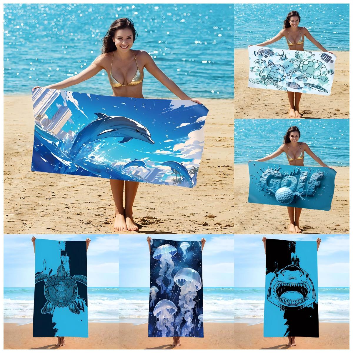 Lang Pattong White Danger Shark Beach Towel Microfiber Quick Dry Absorbent Towel For Beach Pool Sports Gym Travel
