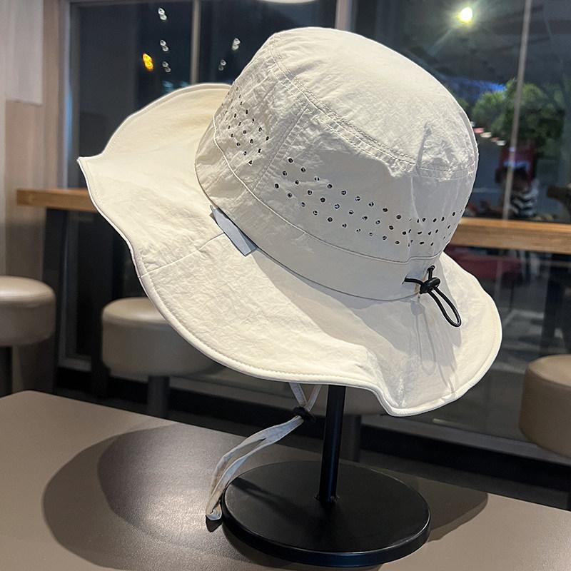 Big Head Circumference Bucket Hat Men's and Women's Summer Quick-drying Mesh Breathable Sunscreen Hat Simple Solid Color Outdoor Camping Mountaineerin
