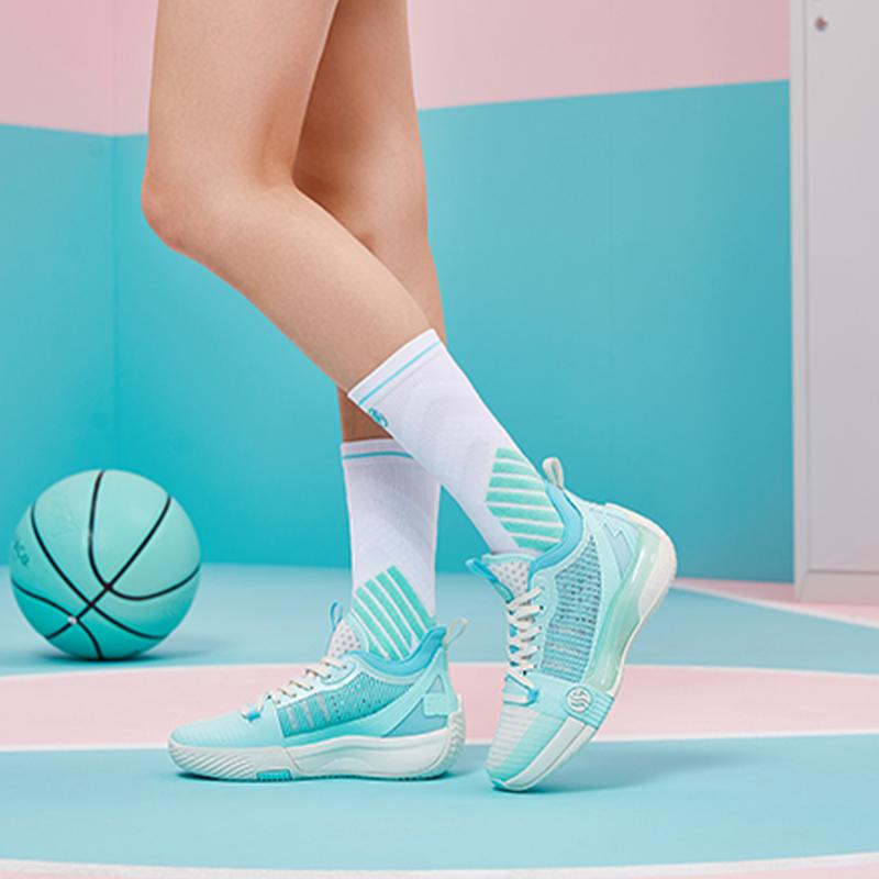 361 Zen 3 Mojito Fashion Trend Mid Top Basketball Shoes Women's Wave Green 582211116-2