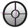 Garden Mirror Black 40x4 Cm Iron Round