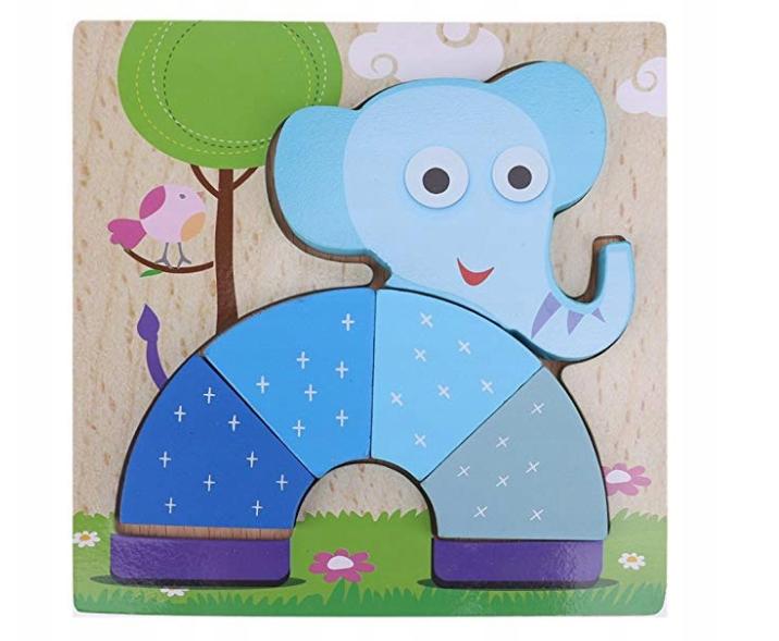 TG50028 Wooden Elephant Puzzle Educational blocks