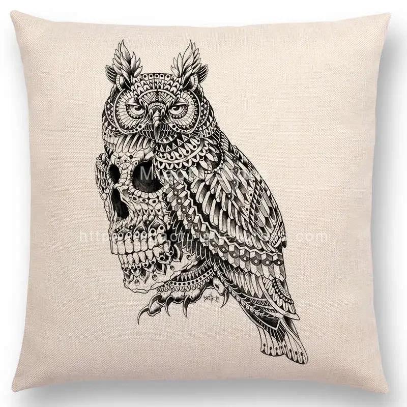 

Новый Декоративный Храбрые Животные Тотемы Бесплатные Звериная Вера Тату Принты Наволочка для Подушки Дивана Сова Слон Акула Медведь 45x45cm жёлтый