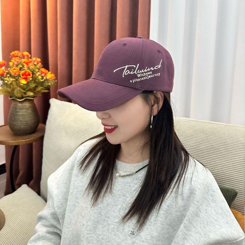 

Hat Women s 2025 New Arrival Spring and Summer Baseball Cap Big Head Circumference K-style Embroider All-Matching Sun-Proof Hard Top Peak Cap Sauce purple All yards