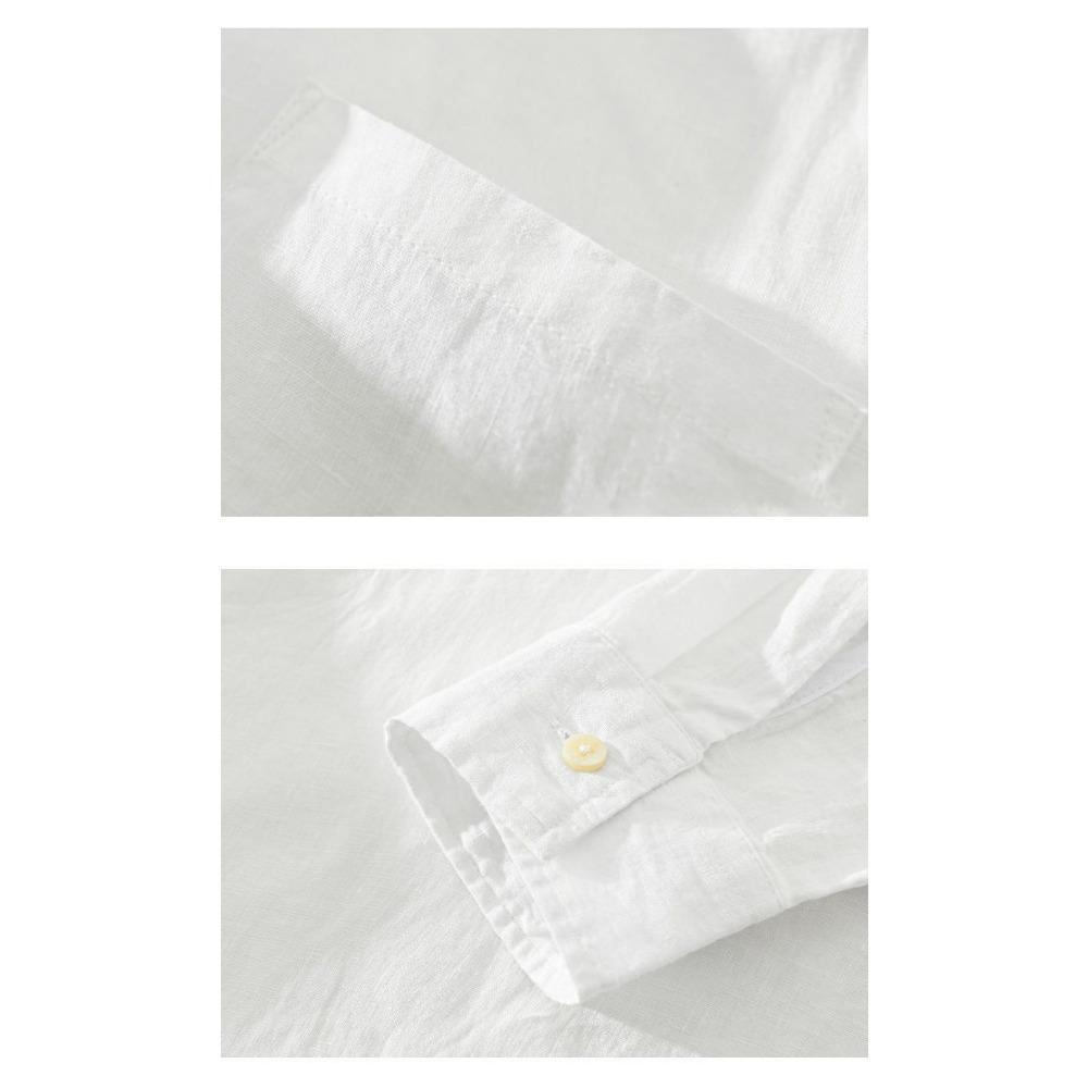 Japanese Retro Long-sleeved Linen Shirt Men Summer New Loose Pullover Square Collar Cardigan Casual Cotton Linen Top