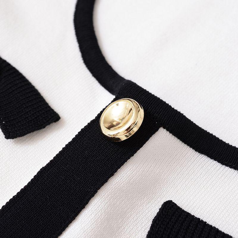 Kaslead New Women clothes Western Style Fashion Slim fit Contrast Color Decorative Layer round Neck Short sleeve T-shirt 5644136