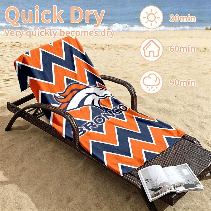 Denver Broncos Beach towels also serve as bath towels summer essential a musthave for the outdoors the beach and the pool