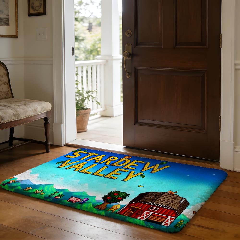 Floor Mat Soft Flannel Rug Non Slip Absorbent Mat for Bathroom Bedroom Home Decor Hot Anime S Stardew V Valley