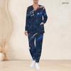 Women Plus Size V Neck Long Sleeve Scrub Set Vintage American Flag Star Stripe Print Nurse Uniform Set