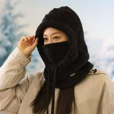Women's Winter Warm Plush Hat with Ear Protection and Scarf - Skiing & Cycling Windproof Fashion Pullover.