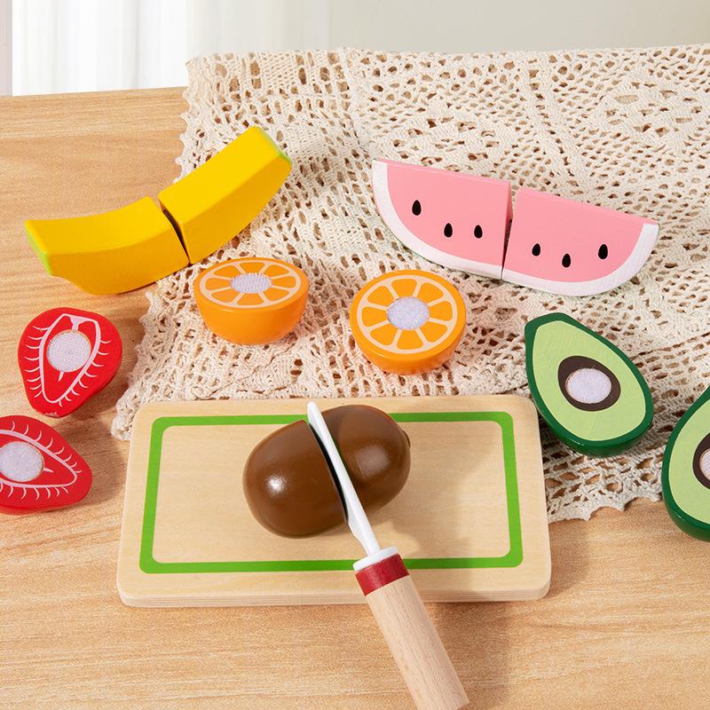 

Wooden simulated fruit and vegetable chopping music combination educational toy to exercise baby s cognitive ability