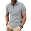 Men's Polo Shirt Casual Solid Color Zipper Lapel Top