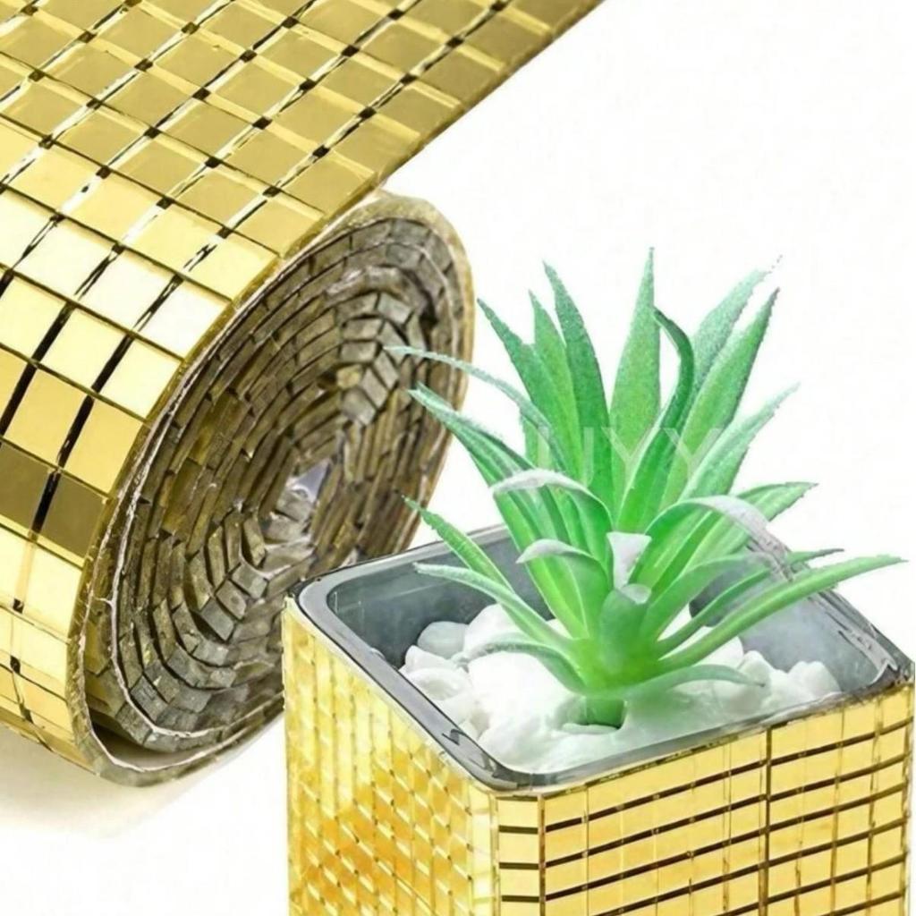 Self-Adhesive Mosaic Glass Wall Mirror Sticker - Waterproof Decorative Frame for DIY Bathroom Projects.