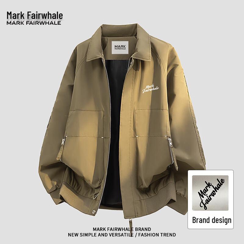 MARK FAIRWHALE Men's Casual Lapel Flight Jacket