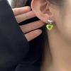 Heart Drop Earrings for Women Contrast Color Double Loves Shape Earrings Party Jewelry