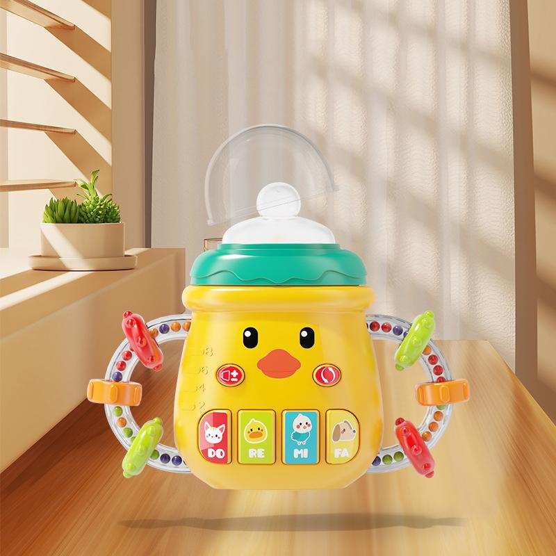 0-12M Baby Musical Feeding Bottle Pacifier Newborn Soft Teether Rattles Educational Toy Mobile Soothing Vocal Music Rattles Toys