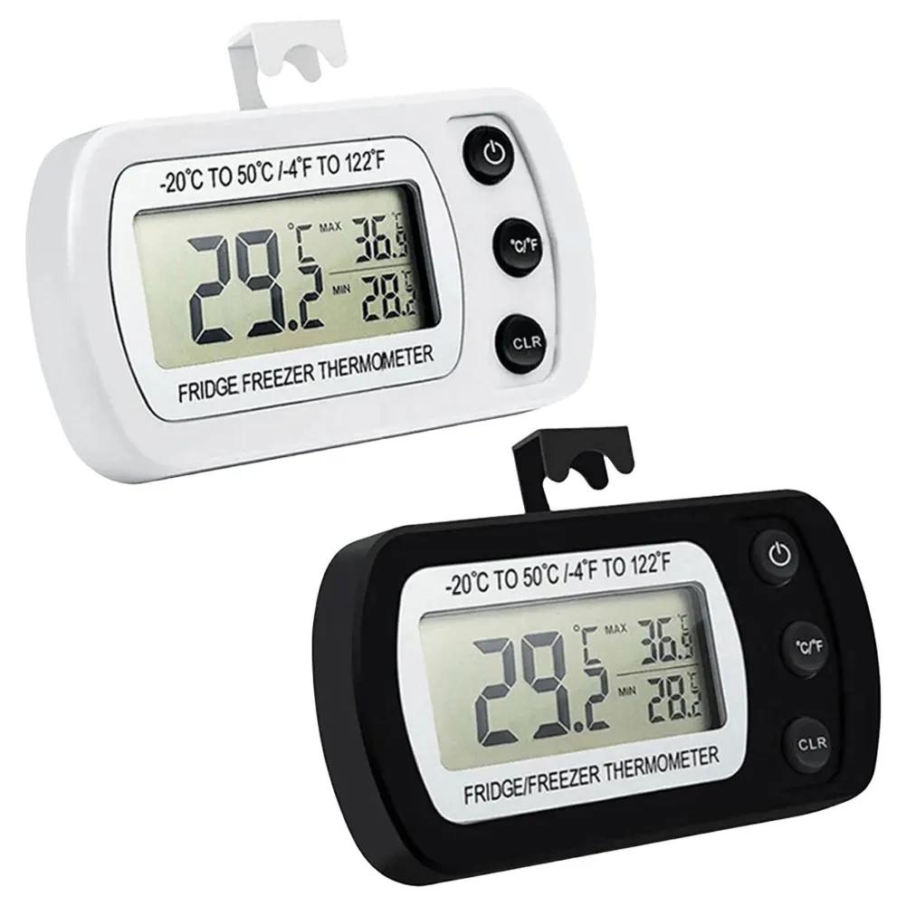 Digitales Kühlschrankthermometer Großes LCD Wasserdicht Kühlschrank Gefrierschrank Thermometer Magnetische Rückseite & Haken für Küche Haushalt Restaurant