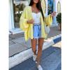 Women's V Neck Long Sleeve Cardigan Loose Fit Streetwear Chunky Knit Oversized Sweater Casual Outer Layer