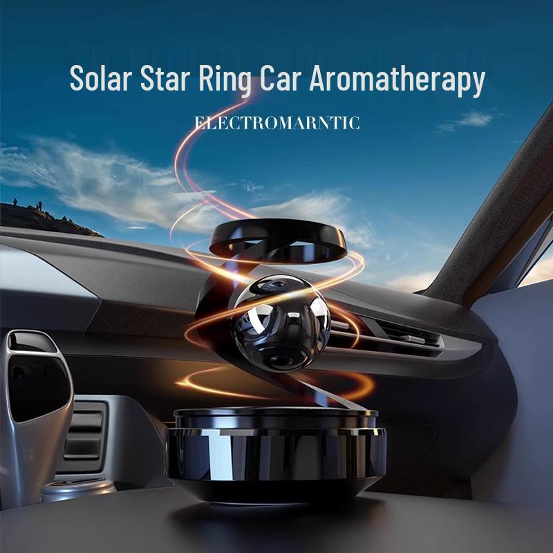 Rotating Solar Car Air Freshener & Deodorizer Ornament - Compatible with Various Models