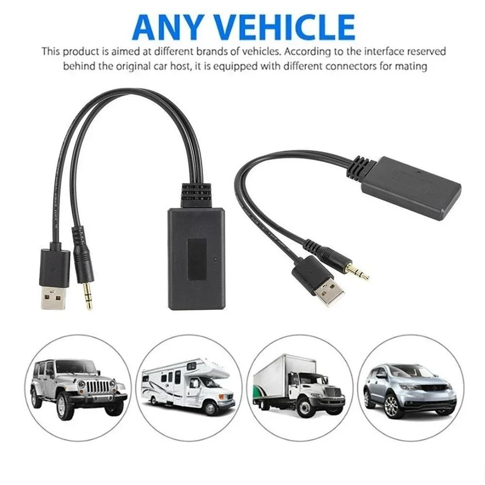 Universal Car 5.0 Bluetooth Audio Receiver USB 3.5Mm Wireless Bluetooth Music Player Audio Cable Adapter For Any Vehicle