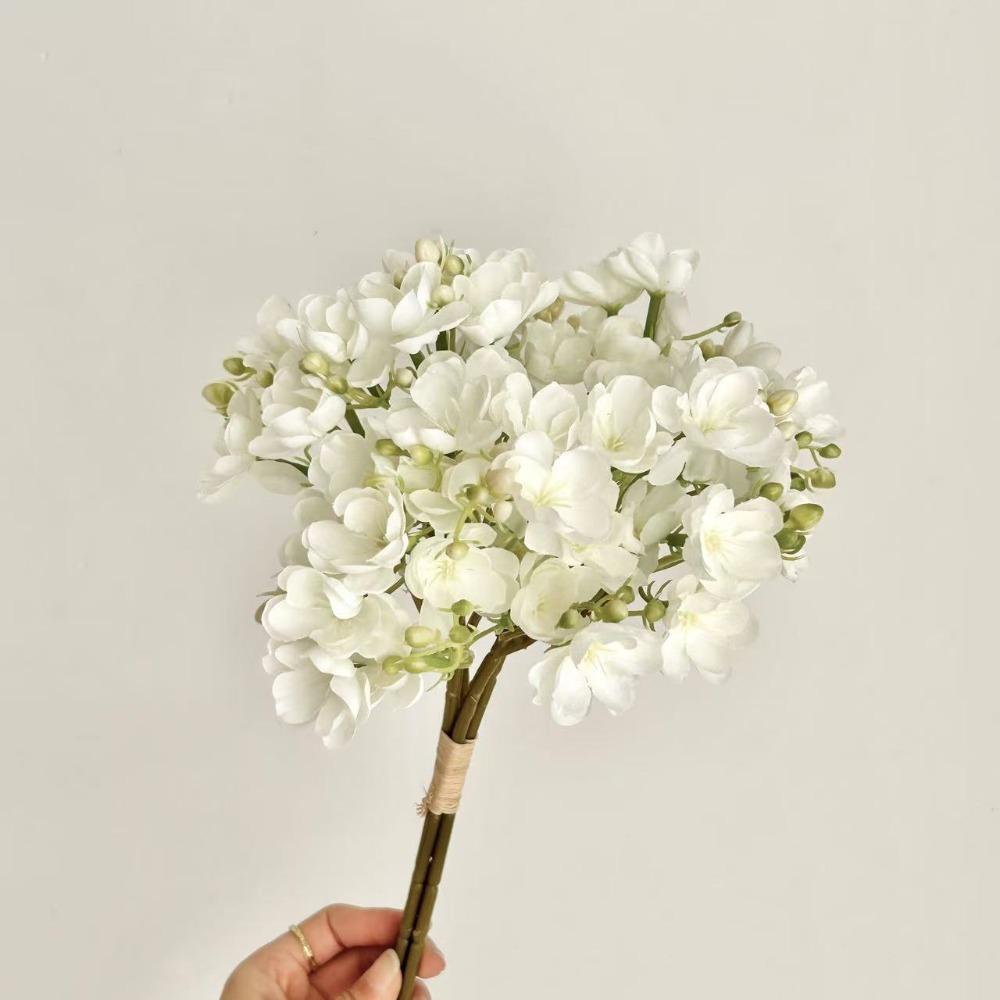 4 Sprigs Jasmine Jasmine Handle Bouquet Handwritten Imitation Flower Jasmine Flower Fake Flower Photography Prop Bridal Bouquet Home Ornament