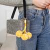 Bag Pendant Small Plush Ball Decor Keychain Soft Velvet Fluffy Ball Tote Suitcase Key Holder with Braided Rope Backpack Ornament