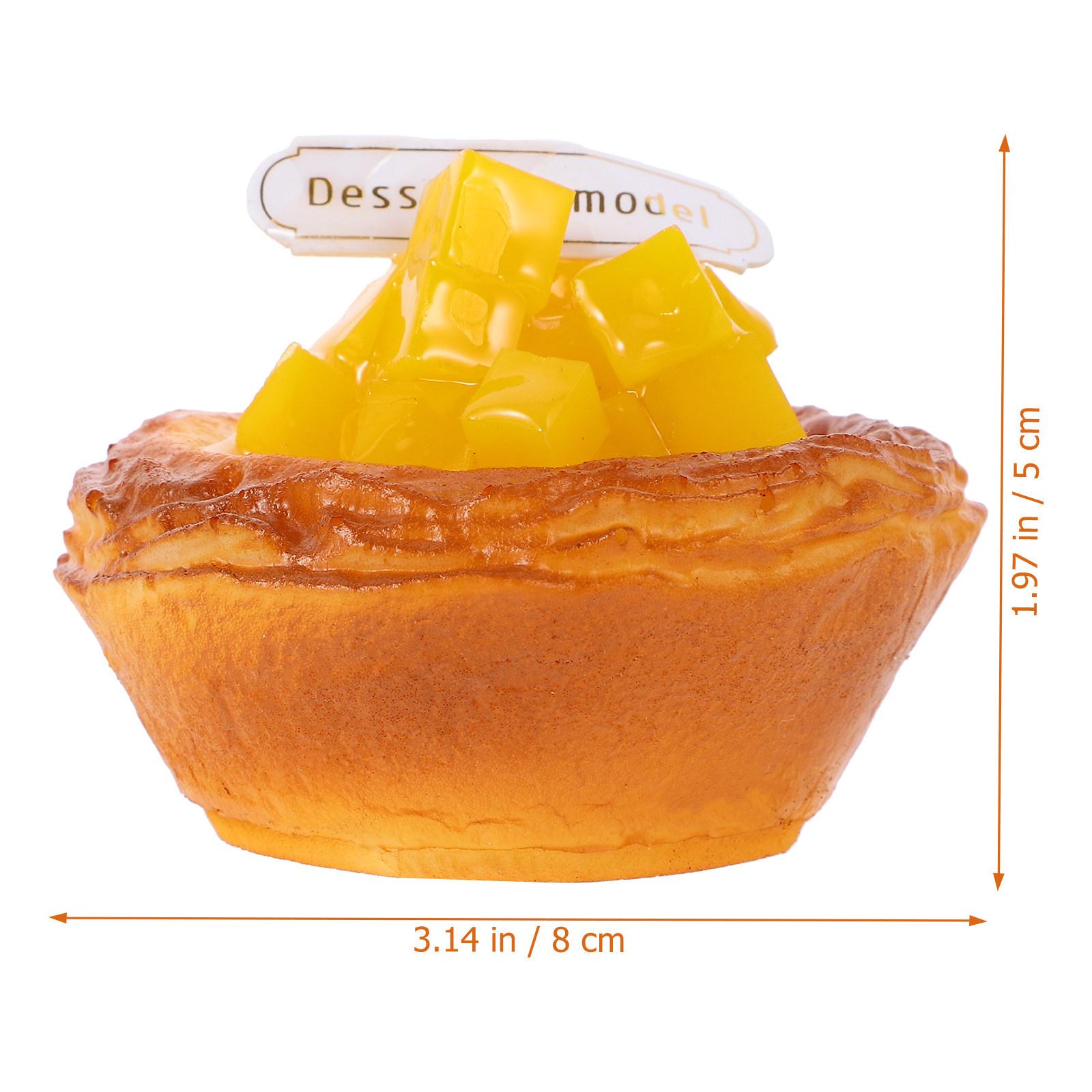 

Simulation Egg Tart Dessert Decor High Simulation Fake Food Ornament for Food Trade Fruit Shop Tabletop Decor Photo Studio оранжевый