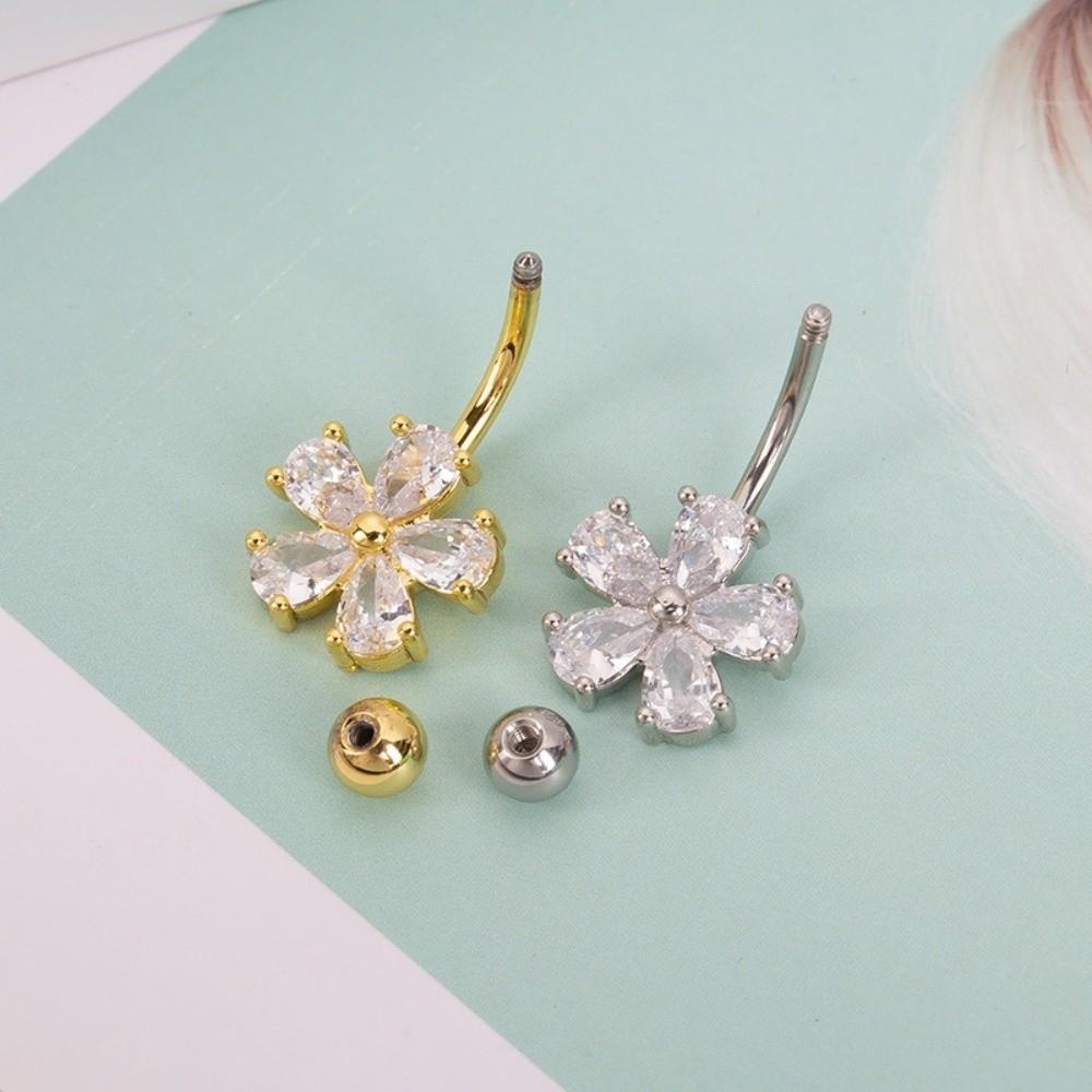 Stainless Steel Navel Ring Simple Body Piercing Jewelry Holiday Belly Button Rings  For Women