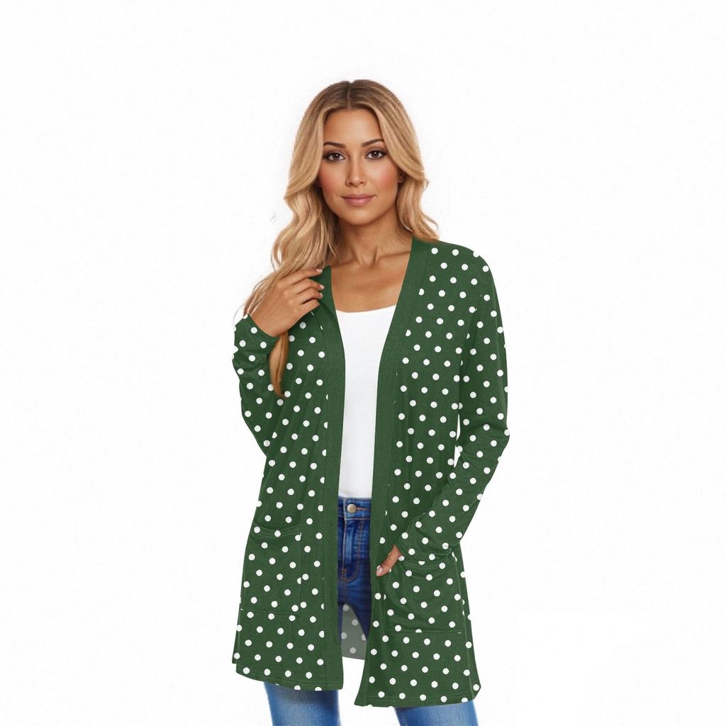 Women's Long Sleeve Cardigan Casual Jacket With Pockets Top