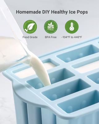 9/10/12 Grid Popsicles Molds Summer DIY Silicone Ice Cream Tools With Wooden Sticks Easy-Release BPA-free for Kitchen Accessorie