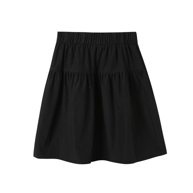 

юбка женская летняя новая юбка-карандаш юбка до колена с высокой талией тонкая в студенческом стиле для носки короткая юбка L чёрный