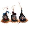 Halloween Witch Broom Pendant Vicious Creepy Old Woman Hanging Hairy Haunted House Rag Door Window Decoration Prop