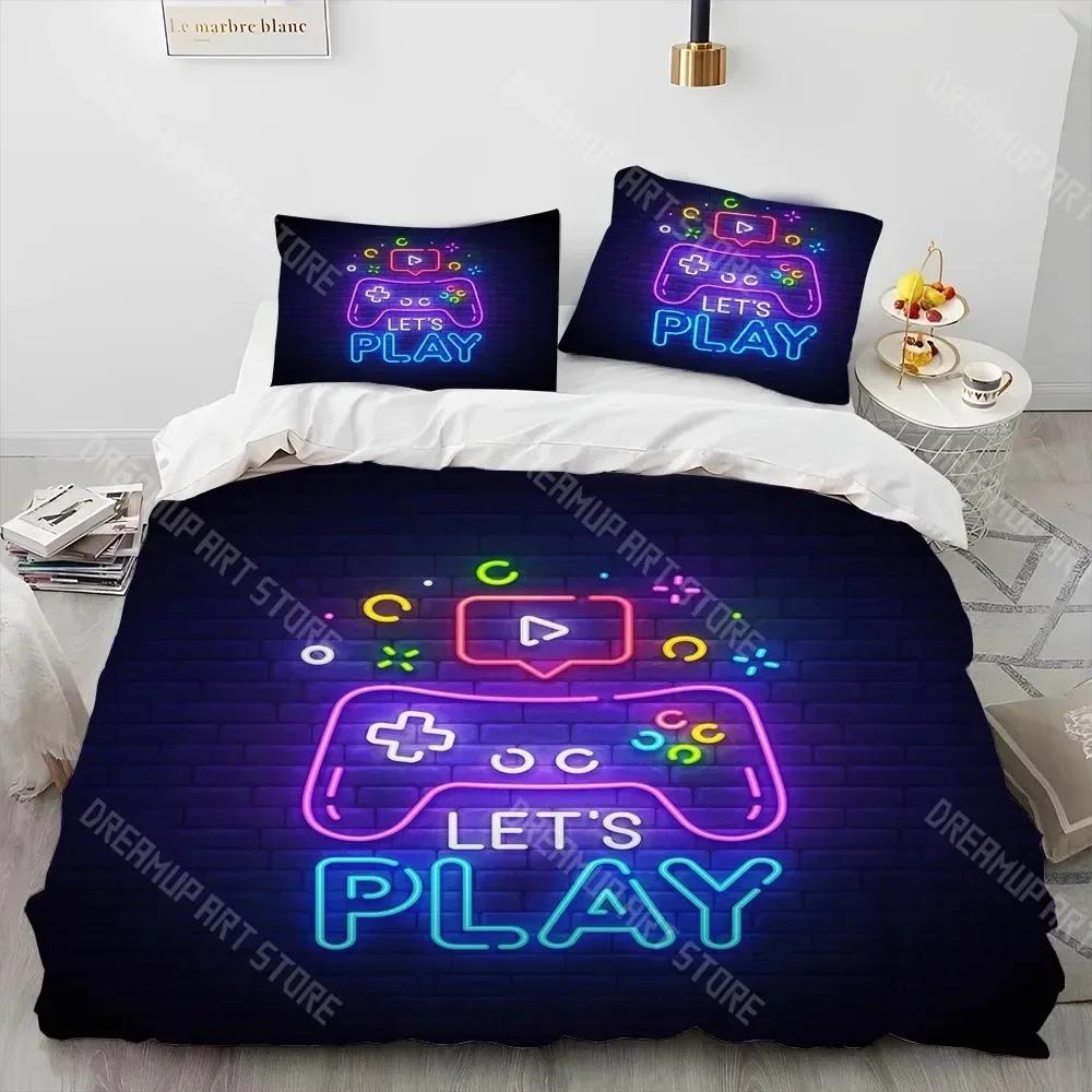 3D Print Gamer Game Controller Comforter Bedding Set,Duvet Cover Bed Set Quilt Cover Pillowcase,King Queen Size Bedding Set