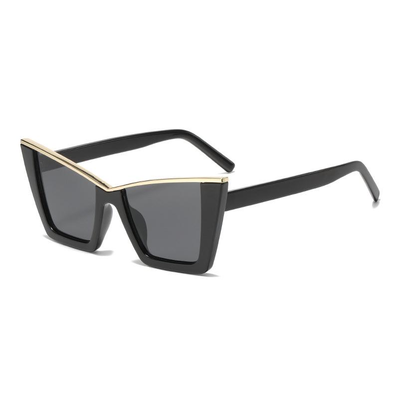 

1PC Vintage Cat Eye Contrast Color Sunglasses, Green Frame Tortoise Pattern Trendy Sunglasses, Niche Design Sunshades синий