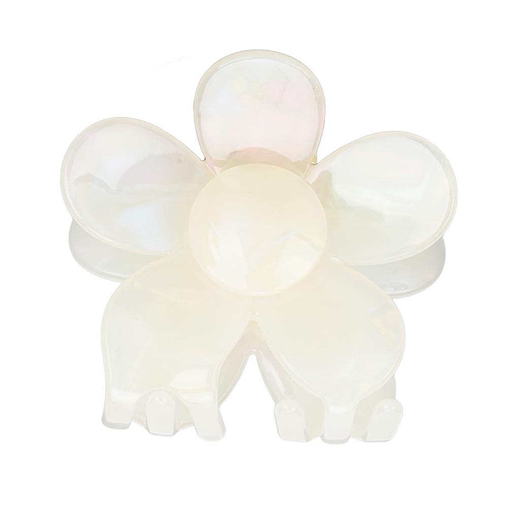 Flower Shape Hair Clamp Acetate Plastic Hair Claw Clip Back Head Headwear for Women Girls Creamy